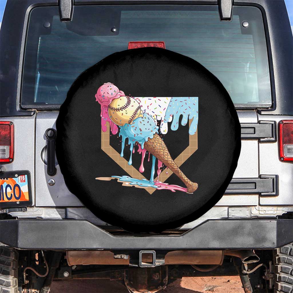 Baseball Home Ice Cream Dripping Spare Tire Cover