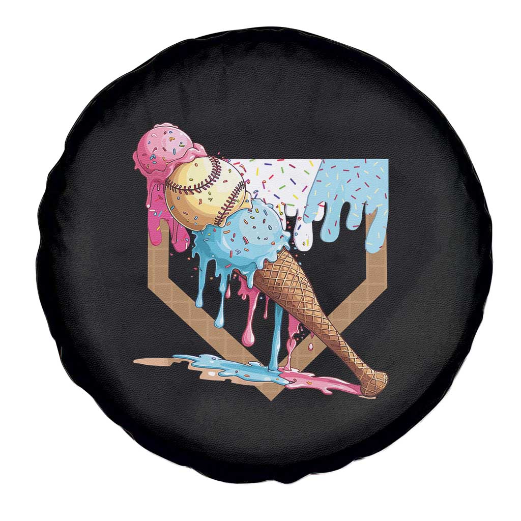 Baseball Home Ice Cream Dripping Spare Tire Cover