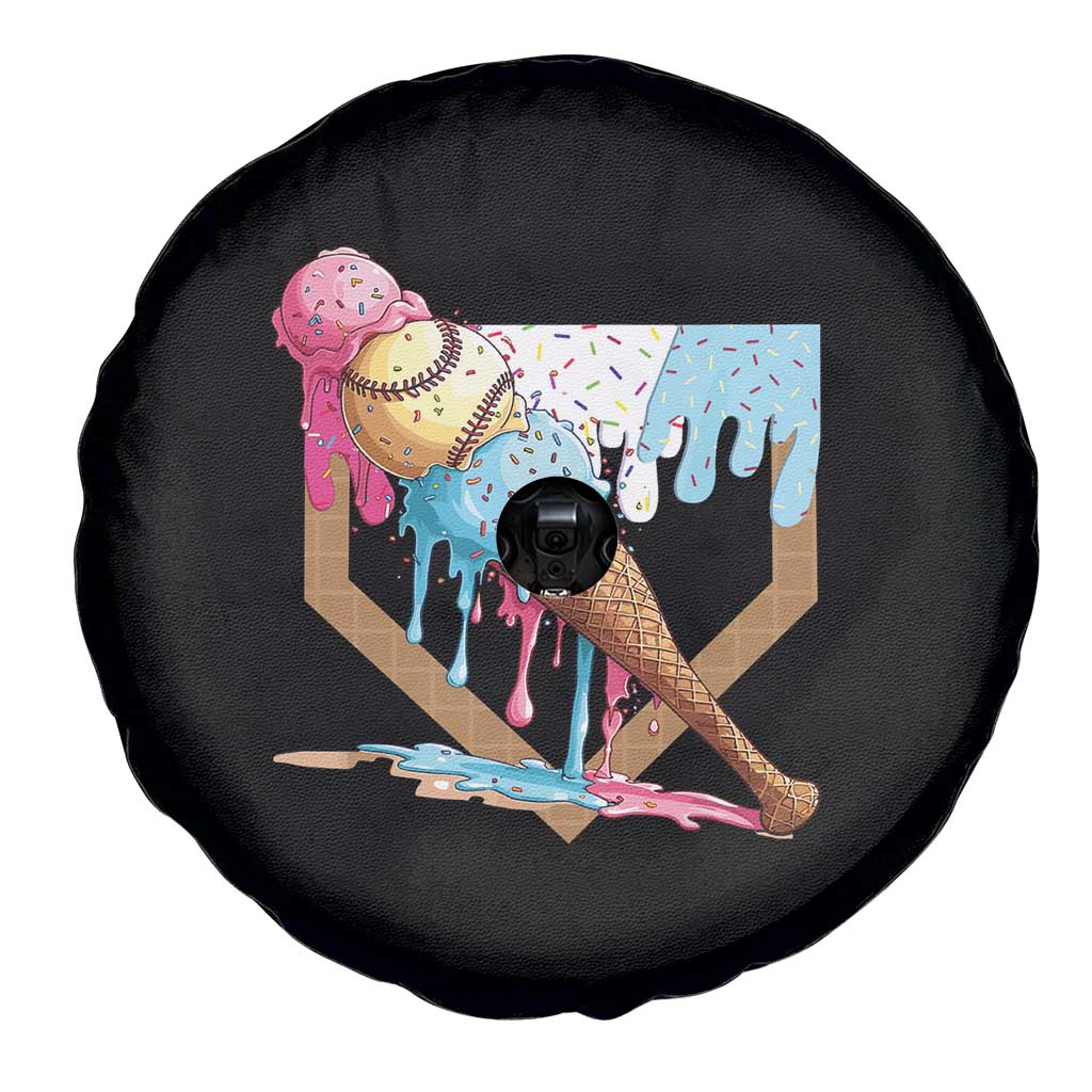 Baseball Home Ice Cream Dripping Spare Tire Cover