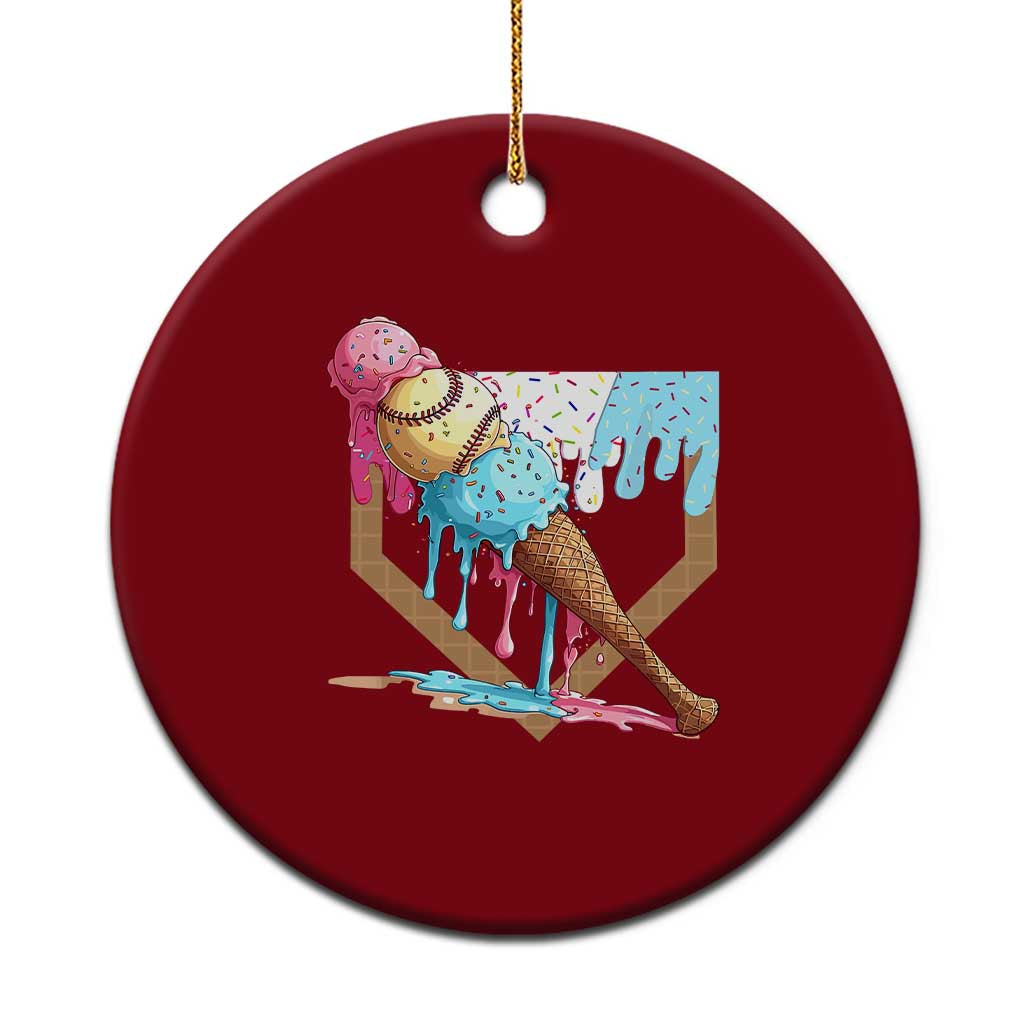 Baseball Home Ice Cream Dripping Ceramic Ornament - Wonder Print Shop