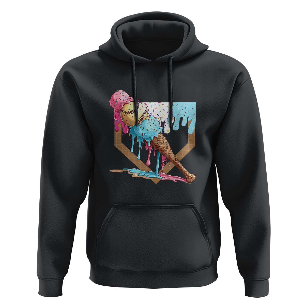 Baseball Home Ice Cream Dripping Hoodie