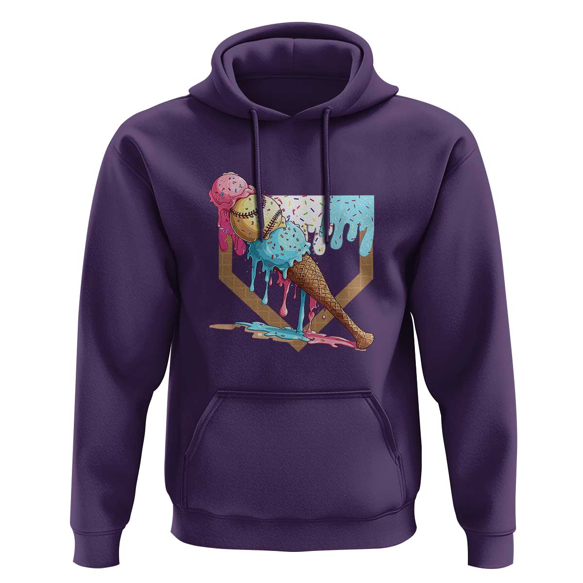 Baseball Home Ice Cream Dripping Hoodie
