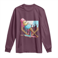 Baseball Home Ice Cream Dripping Long Sleeve Shirt