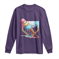 Baseball Home Ice Cream Dripping Long Sleeve Shirt
