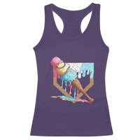 Baseball Home Ice Cream Dripping Racerback Tank Top