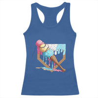 Baseball Home Ice Cream Dripping Racerback Tank Top