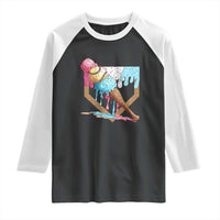 Baseball Home Ice Cream Dripping Raglan Shirt
