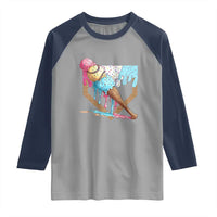 Baseball Home Ice Cream Dripping Raglan Shirt