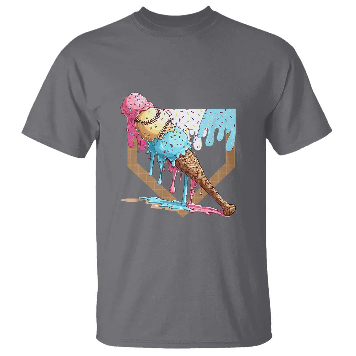 Baseball Home Ice Cream Dripping T Shirt