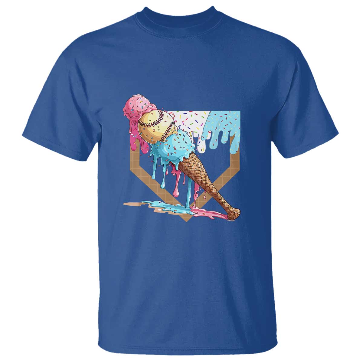 Baseball Home Ice Cream Dripping T Shirt