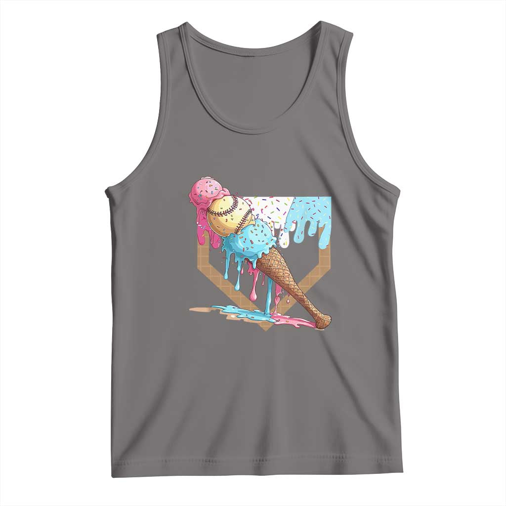 Baseball Home Ice Cream Dripping Tank Top