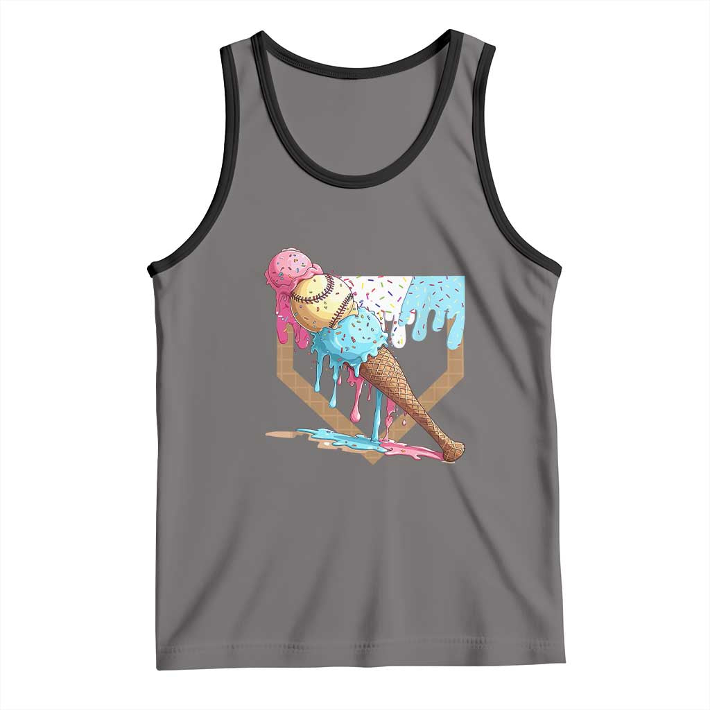 Baseball Home Ice Cream Dripping Tank Top