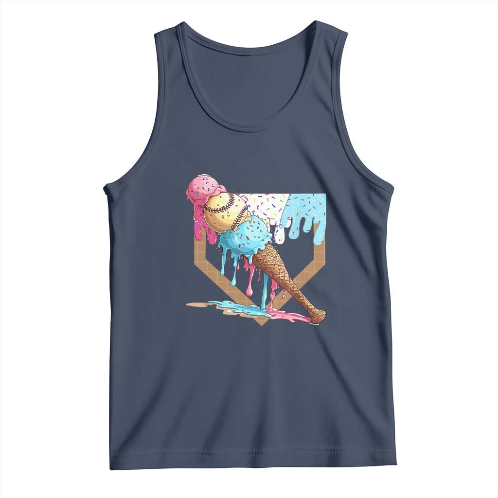 Baseball Home Ice Cream Dripping Tank Top