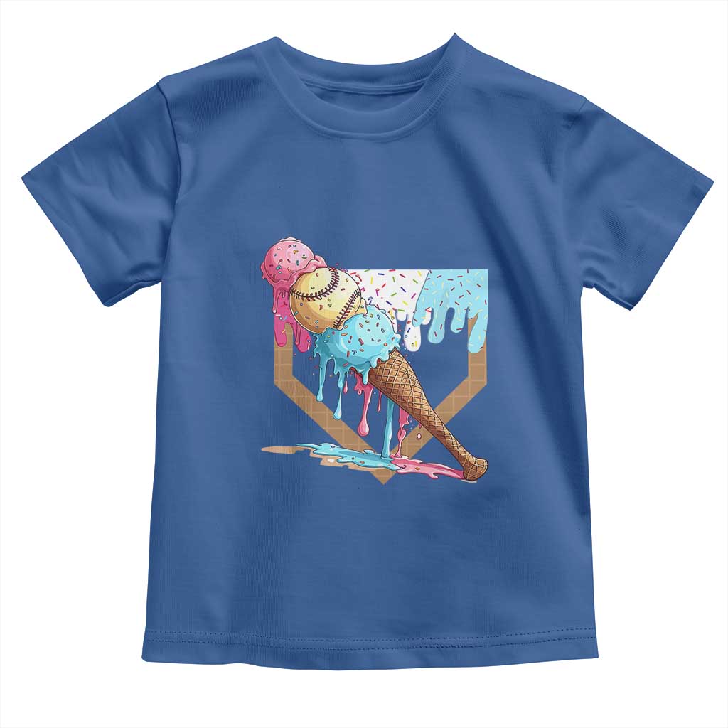 Baseball Home Ice Cream Dripping Toddler T Shirt
