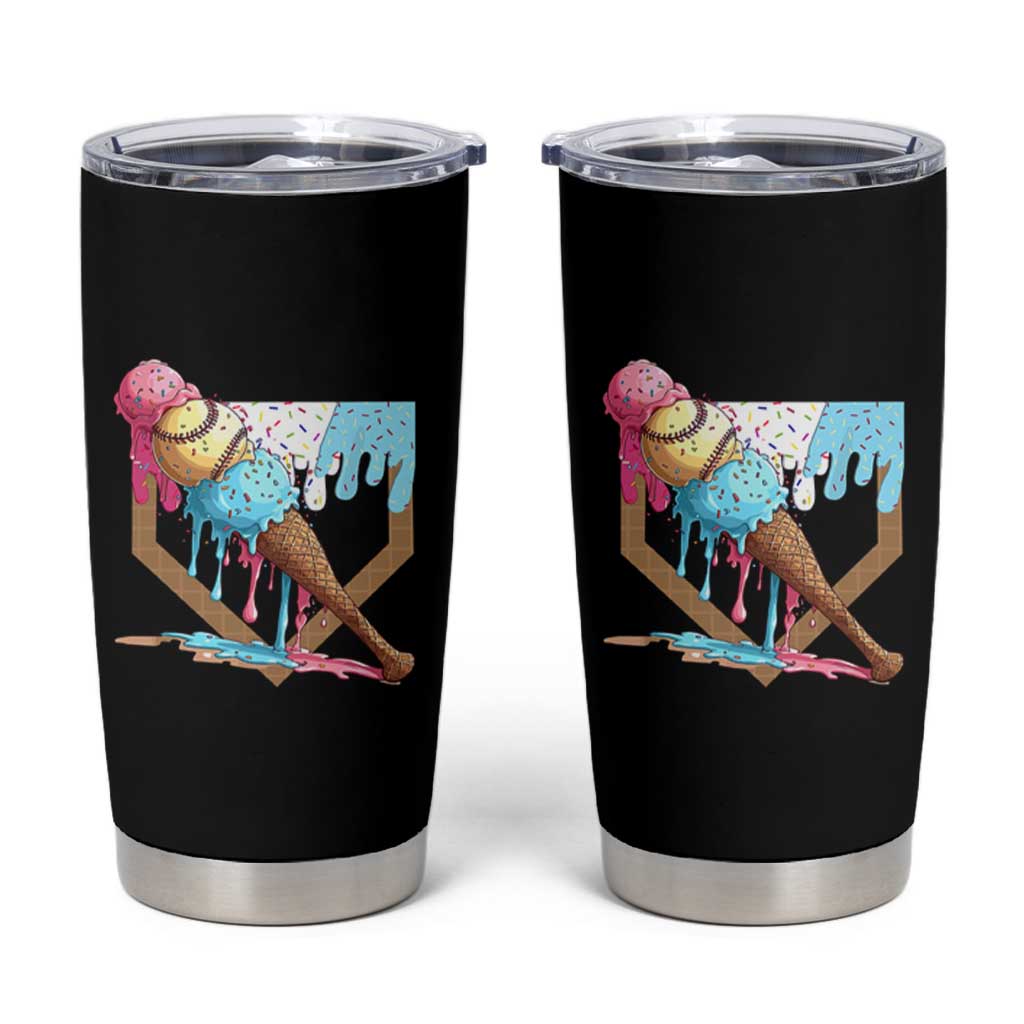 Baseball Home Ice Cream Dripping Tumbler Cup