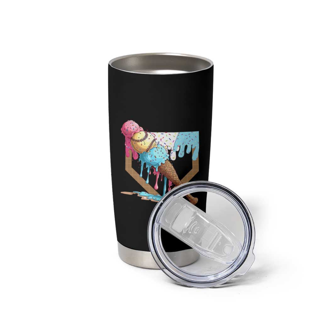 Baseball Home Ice Cream Dripping Tumbler Cup