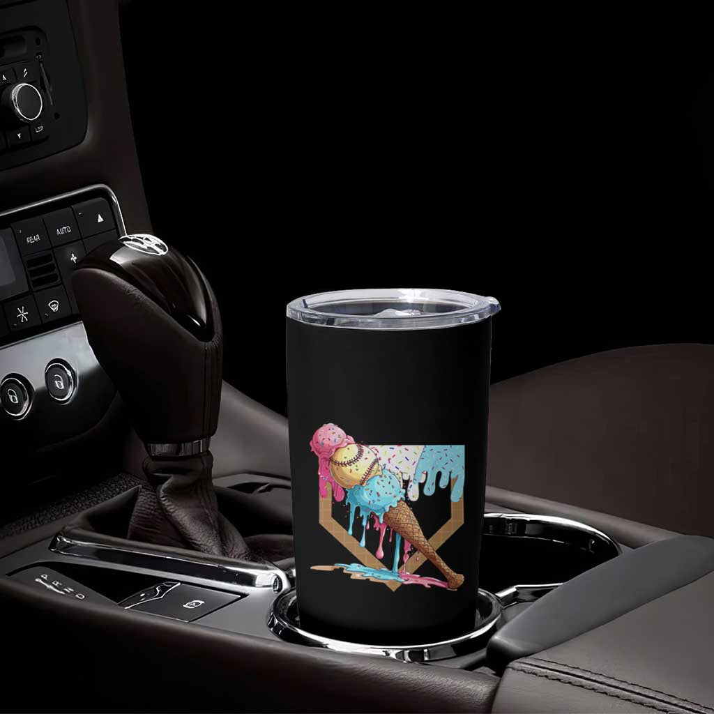 Baseball Home Ice Cream Dripping Tumbler Cup