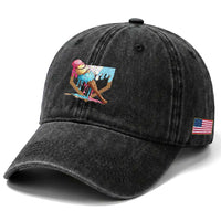 Baseball Home Ice Cream Dripping Washed Cotton Baseball Cap