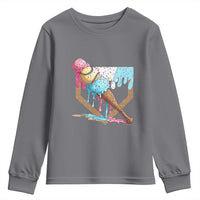 Baseball Home Ice Cream Dripping Youth Sweatshirt