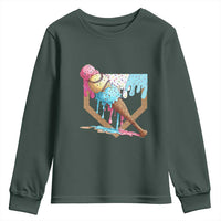 Baseball Home Ice Cream Dripping Youth Sweatshirt