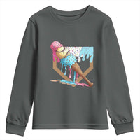 Baseball Home Ice Cream Dripping Youth Sweatshirt