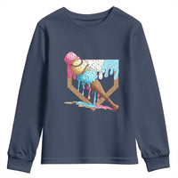 Baseball Home Ice Cream Dripping Youth Sweatshirt