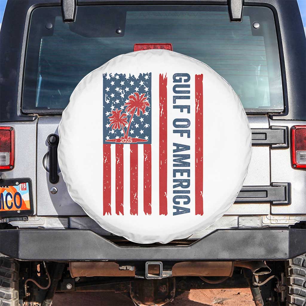Funny Gulf Of US America Est 2025 Spare Tire Cover USA American Flag