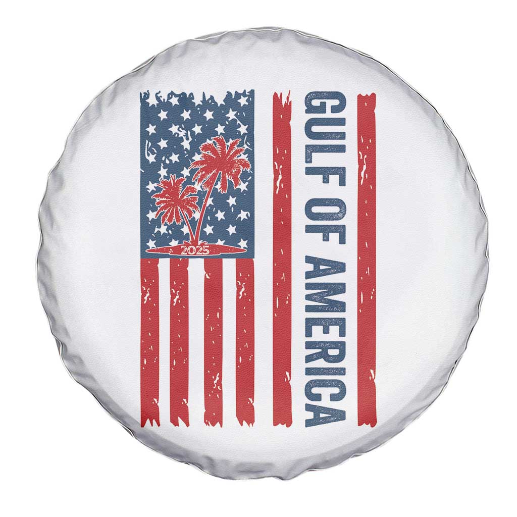 Funny Gulf Of US America Est 2025 Spare Tire Cover USA American Flag