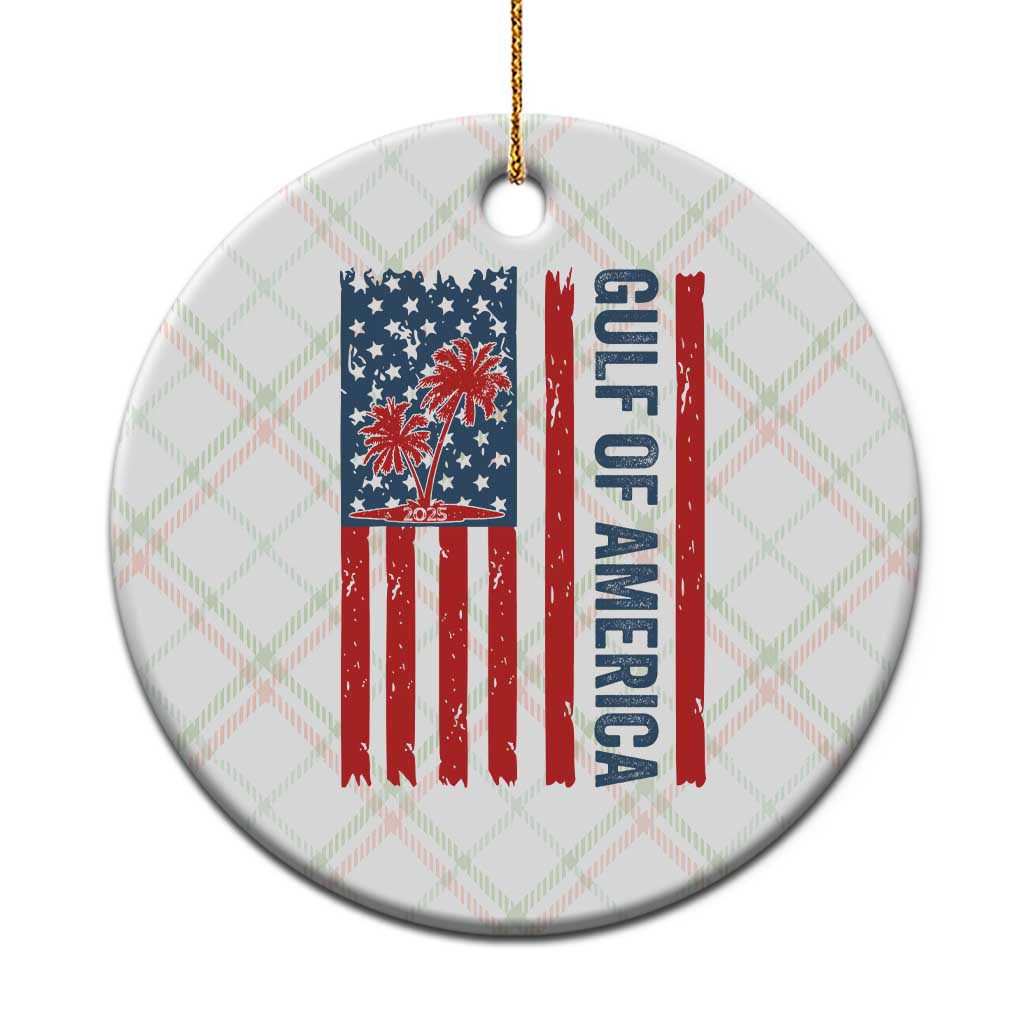 Funny Gulf Of US America Est 2025 Ceramic Ornament USA American Flag - Wonder Print Shop