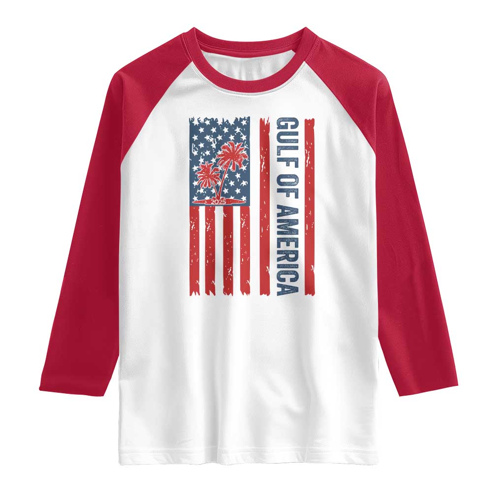 Funny Gulf Of US America Est 2025 Raglan Shirt USA American Flag