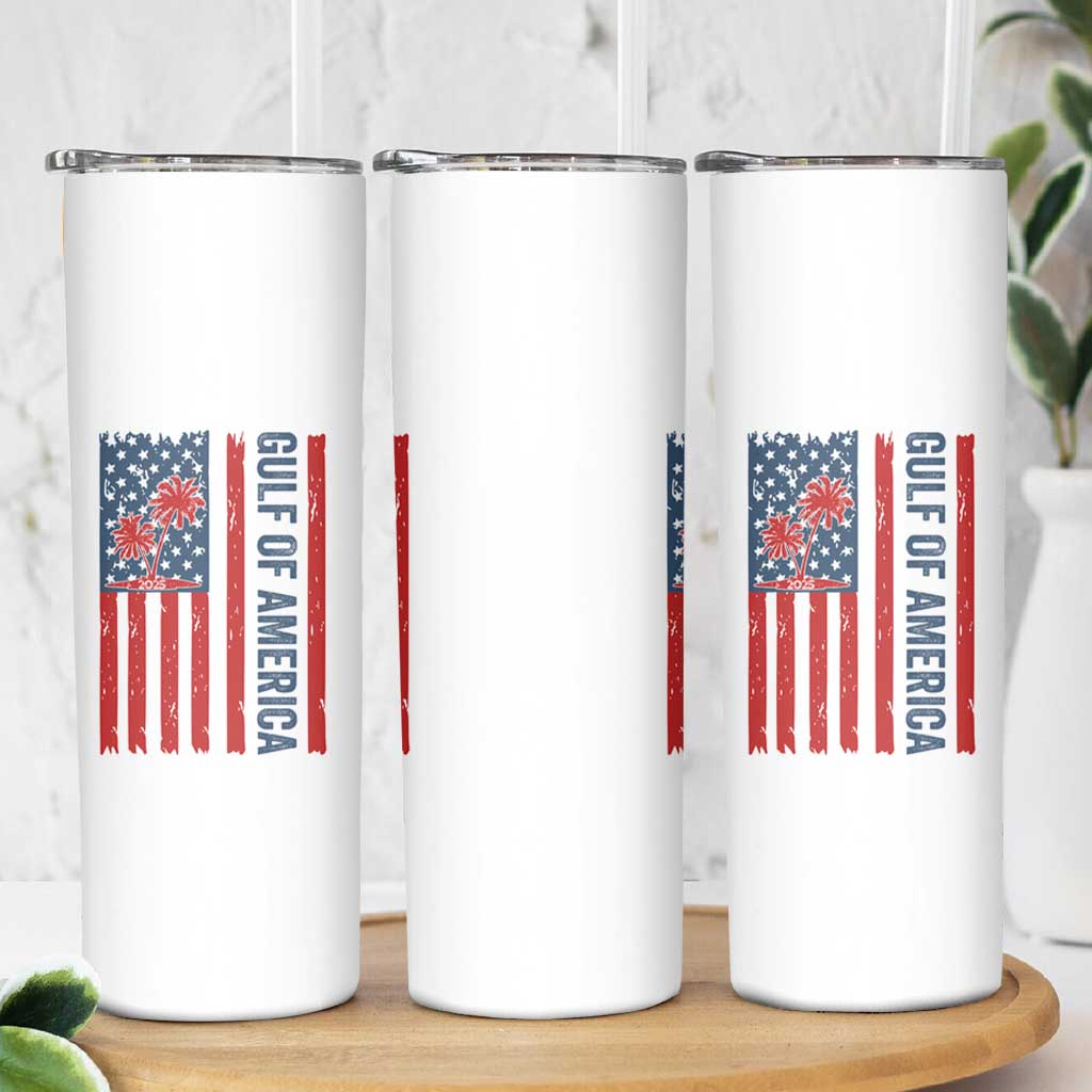 Funny Gulf Of US America Est 2025 Skinny Tumbler USA American Flag