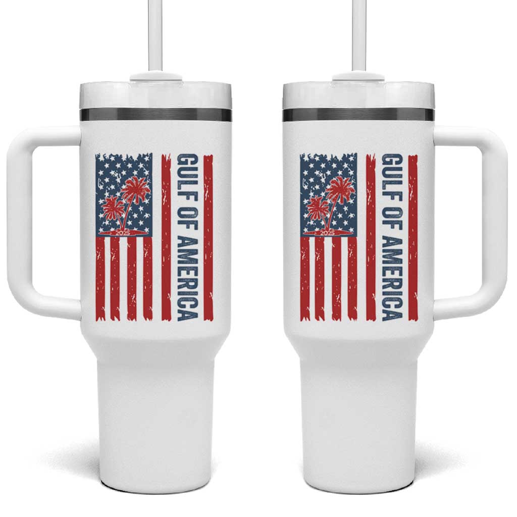 Funny Gulf Of US America Est 2025 Tumbler With Handle USA American Flag