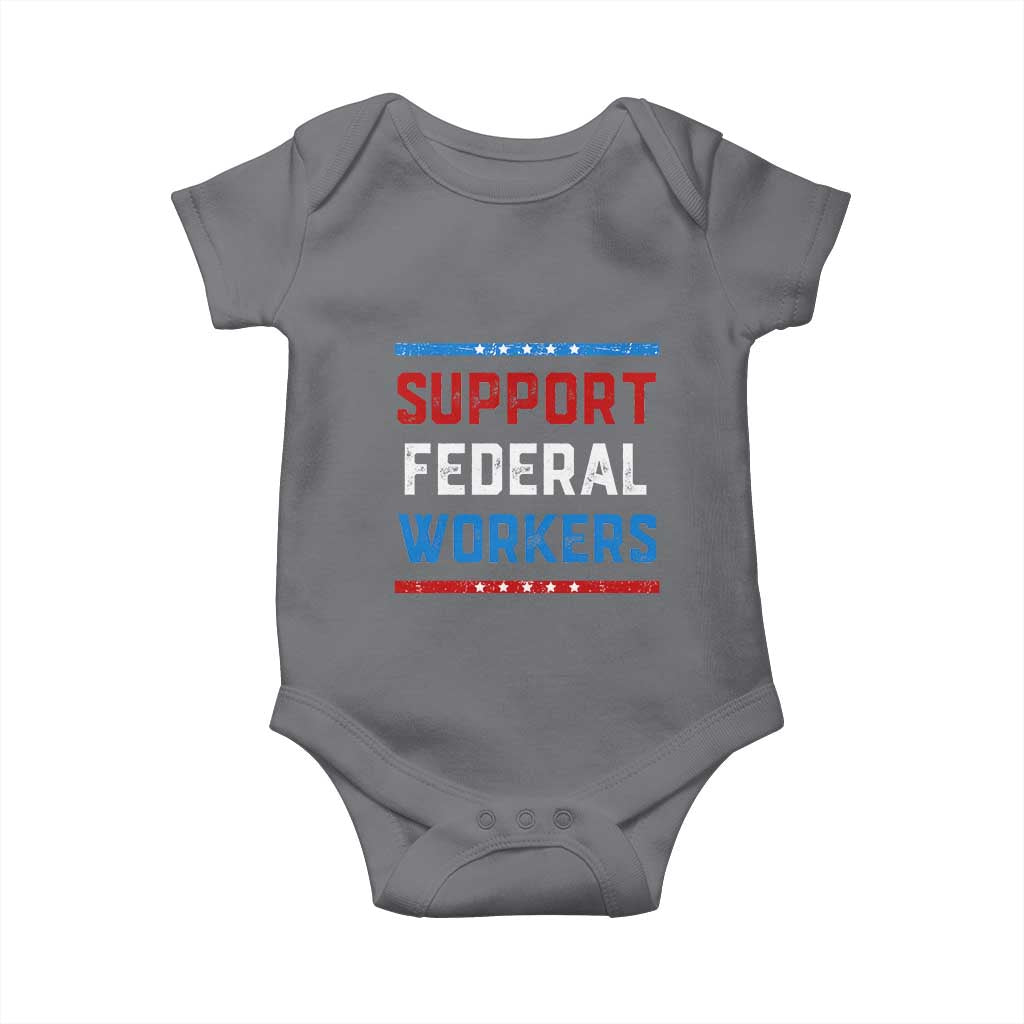 Support Federal Workers Baby Onesie Patriotic Protect Defend Employee Solidarity
