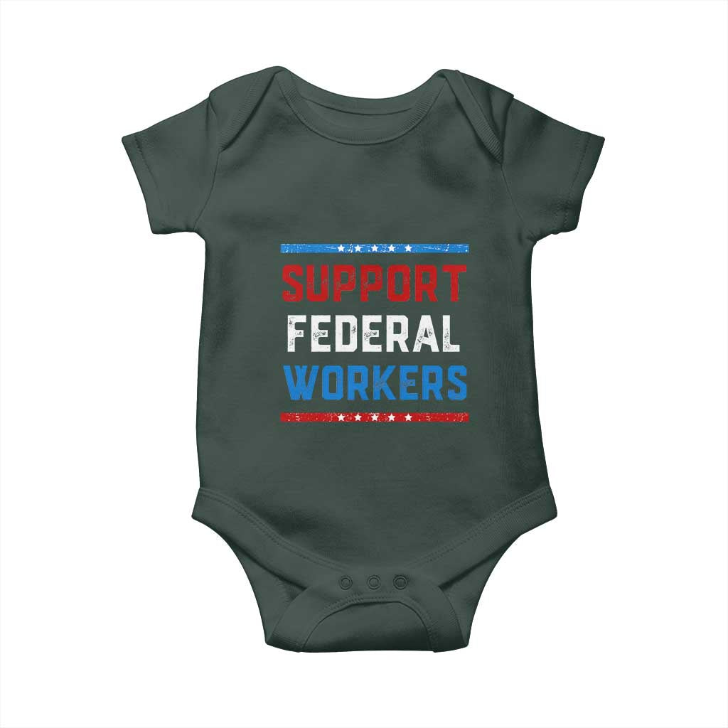 Support Federal Workers Baby Onesie Patriotic Protect Defend Employee Solidarity