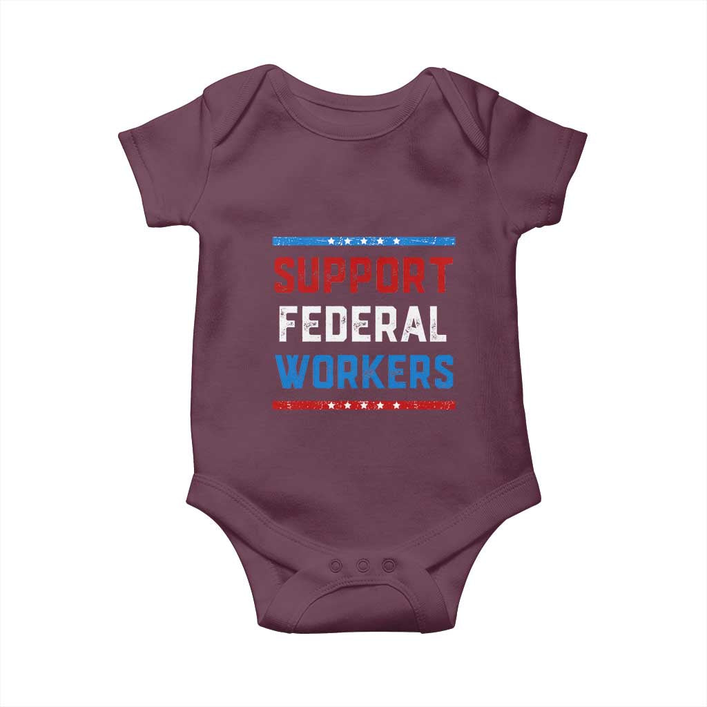 Support Federal Workers Baby Onesie Patriotic Protect Defend Employee Solidarity