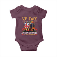 VE Day 80th Anniversary Baby Onesie 2025 Celebration Union Flag WWII Remembrance