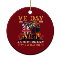 VE Day 80th Anniversary Ceramic Ornament 2025 Celebration Union Flag WWII Remembrance - Wonder Print Shop
