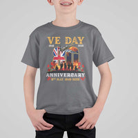 VE Day 80th Anniversary T Shirt For Kid 2025 Celebration Union Flag WWII Remembrance