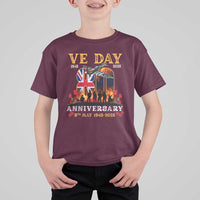 VE Day 80th Anniversary T Shirt For Kid 2025 Celebration Union Flag WWII Remembrance