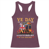 VE Day 80th Anniversary Racerback Tank Top 2025 Celebration Union Flag WWII Remembrance