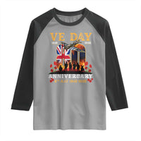 VE Day 80th Anniversary Raglan Shirt 2025 Celebration Union Flag WWII Remembrance