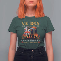 VE Day 80th Anniversary T Shirt For Women 2025 Celebration Union Flag WWII Remembrance