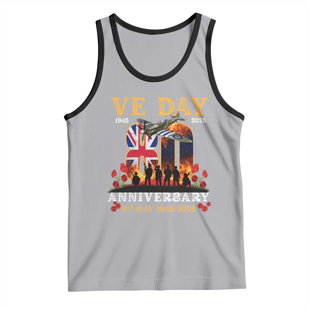 VE Day 80th Anniversary Tank Top 2025 Celebration Union Flag WWII Remembrance