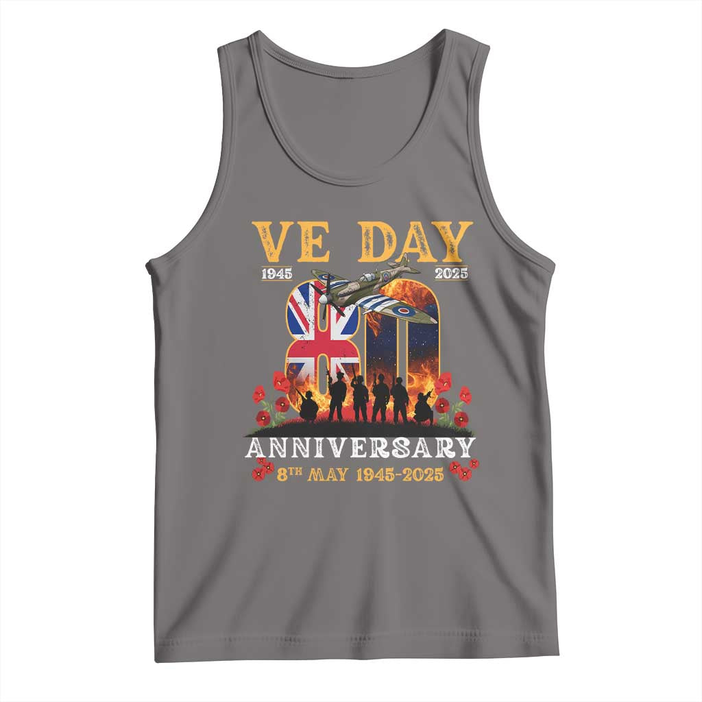 VE Day 80th Anniversary Tank Top 2025 Celebration Union Flag WWII Remembrance