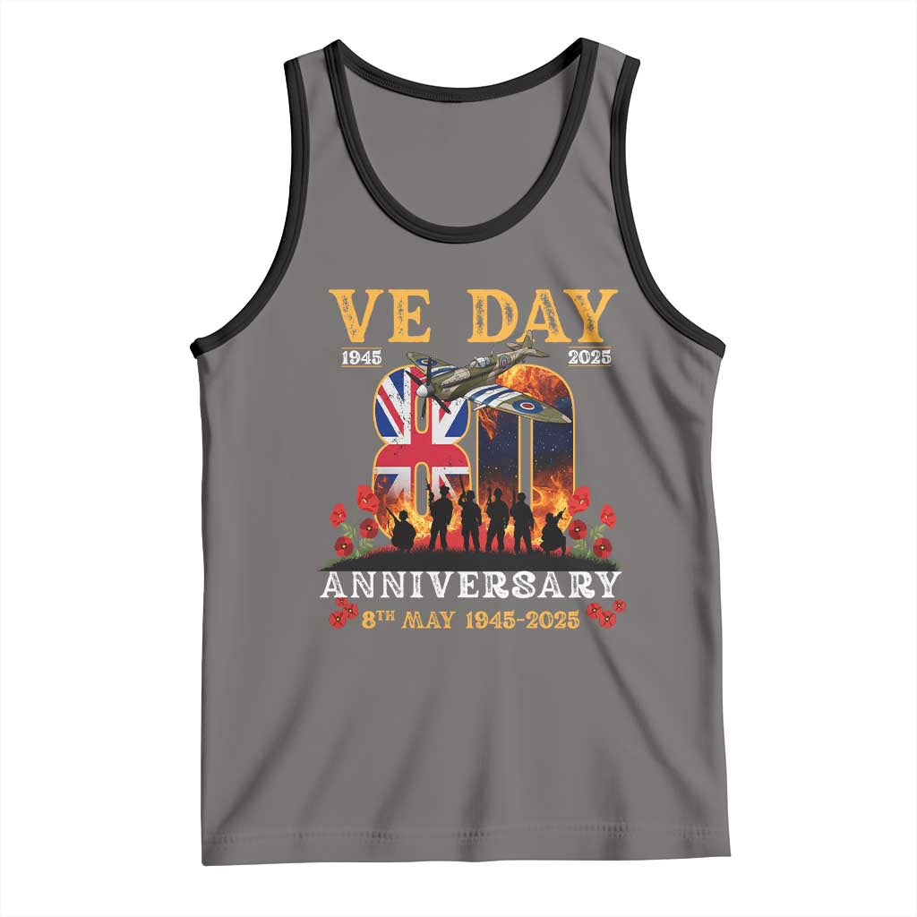 VE Day 80th Anniversary Tank Top 2025 Celebration Union Flag WWII Remembrance
