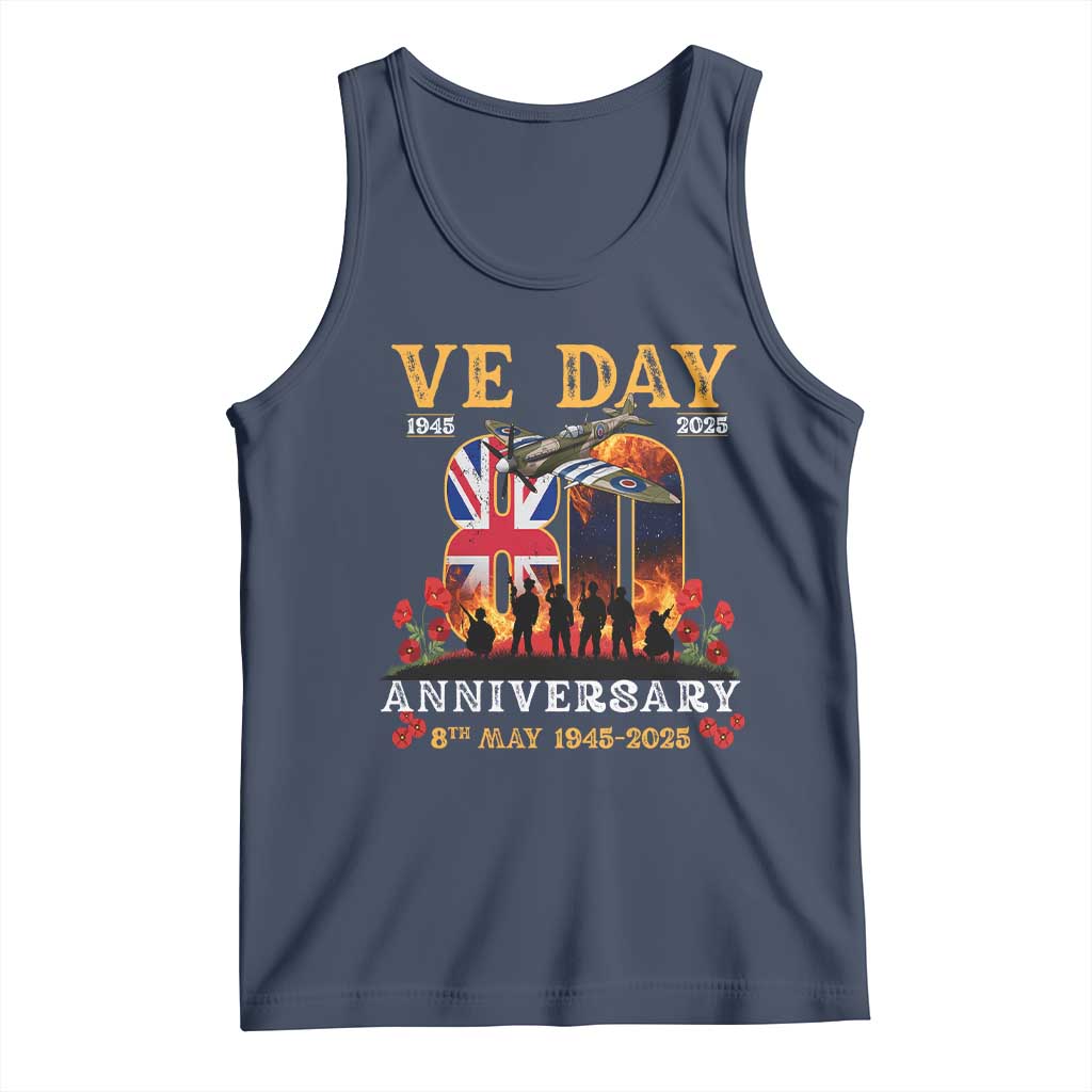 VE Day 80th Anniversary Tank Top 2025 Celebration Union Flag WWII Remembrance