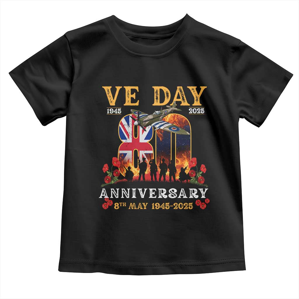 VE Day 80th Anniversary Toddler T Shirt 2025 Celebration Union Flag WWII Remembrance