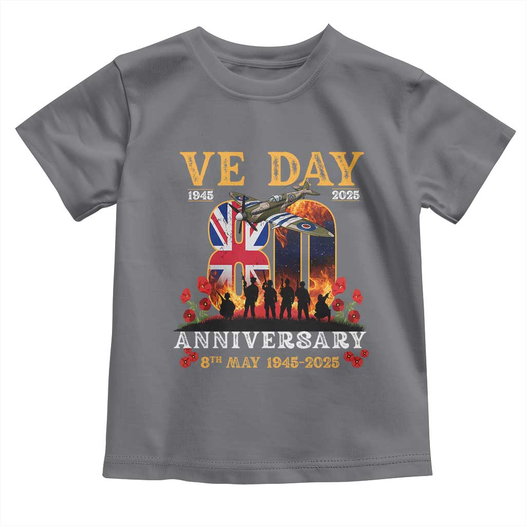 VE Day 80th Anniversary Toddler T Shirt 2025 Celebration Union Flag WWII Remembrance