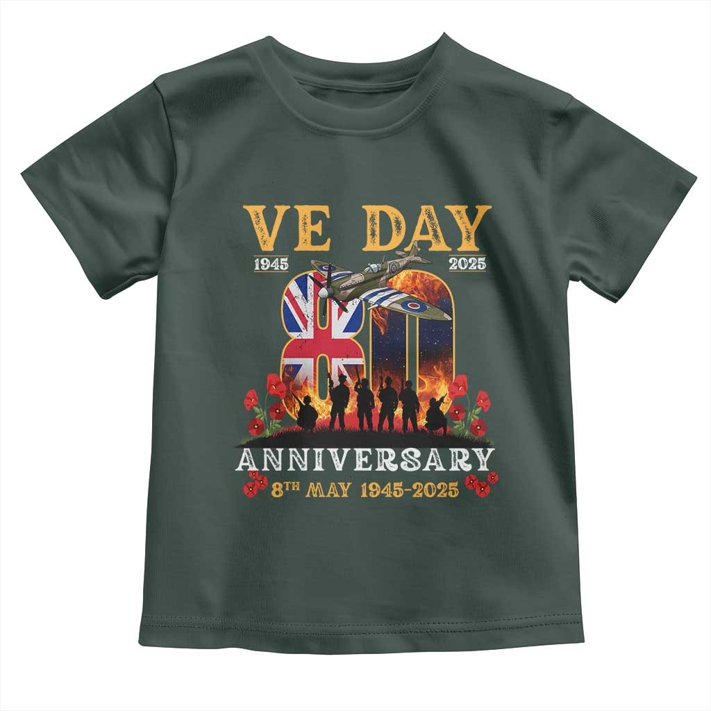 VE Day 80th Anniversary Toddler T Shirt 2025 Celebration Union Flag WWII Remembrance