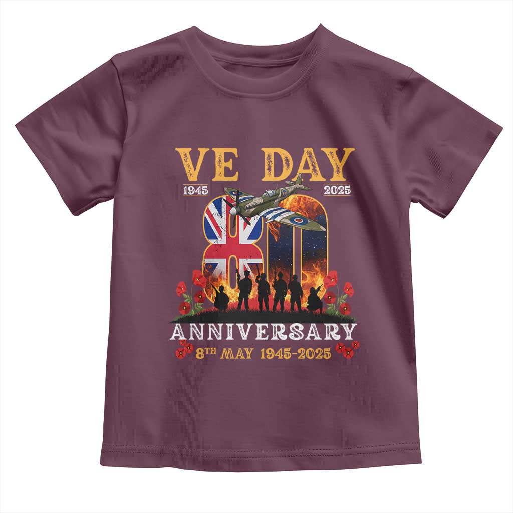 VE Day 80th Anniversary Toddler T Shirt 2025 Celebration Union Flag WWII Remembrance